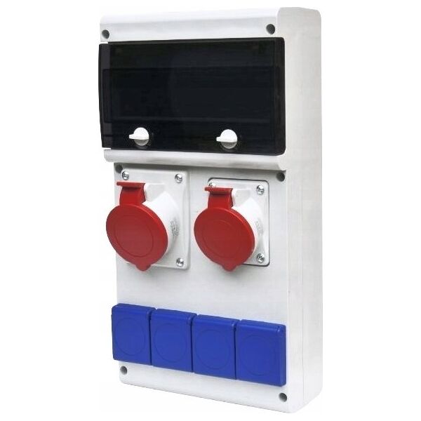 Scame Rozdzielnica budowlana natynkowa 1x32A/5P 1x16A/5P 4x230V 11 modułów IP44-54 Block Scame 632.31WW szara 13284178 8585022716532