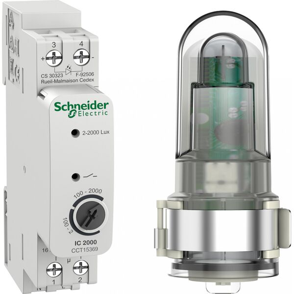 SCHNEIDERE Łącznik Schneider CCT15369 analogowy zmierzchowy IC2000 1-kanałowy, 2-2000 lux, czujnik na wewnątrz biały 13284473 3606489524616