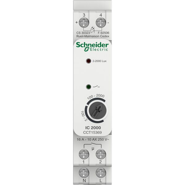 SCHNEIDERE Łącznik Schneider CCT15369 analogowy zmierzchowy IC2000 1-kanałowy, 2-2000 lux, czujnik na wewnątrz biały 13284473 3606489524616