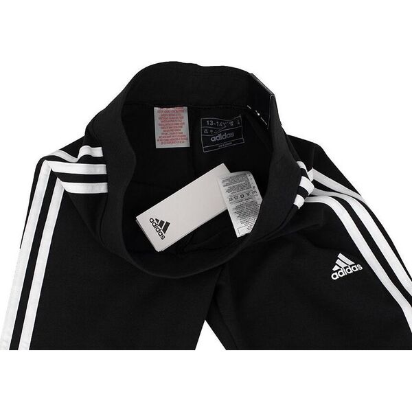 Adidas Legginsy dla dzieci adidas Essentials 3-Stripes Cotton Tights czarne IC3623 128cm 13285116 4066752456850