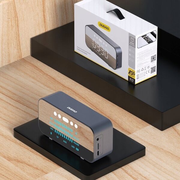 Głośnik Dudao Bezprzewodowy głośnik Dudao Y17 zegarek, budzik, 1200mAh, AUX, FM, BT 5.3 srebrny 13294467 6973687247638