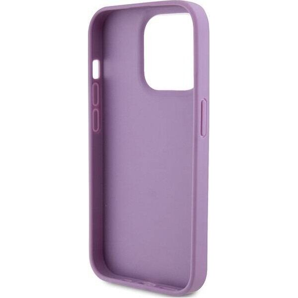 Guess Guess GUHCP15LP4EPMU iPhone 15 Pro 6.1" fioletowy/light purple hardcase Leather 4G Stamped 13295048 3666339150464