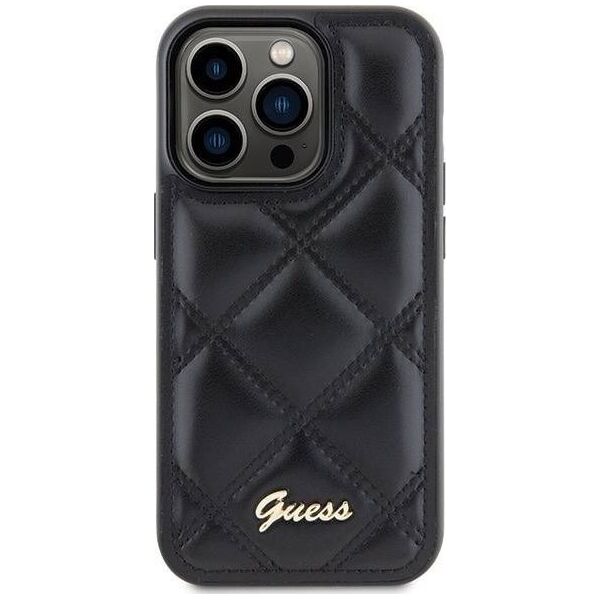 Guess Guess GUHCP15LPSQSQSK iPhone 15 Pro 6.1" czarny/black hardcase Quilted Metal Logo 13295053 3666339149628