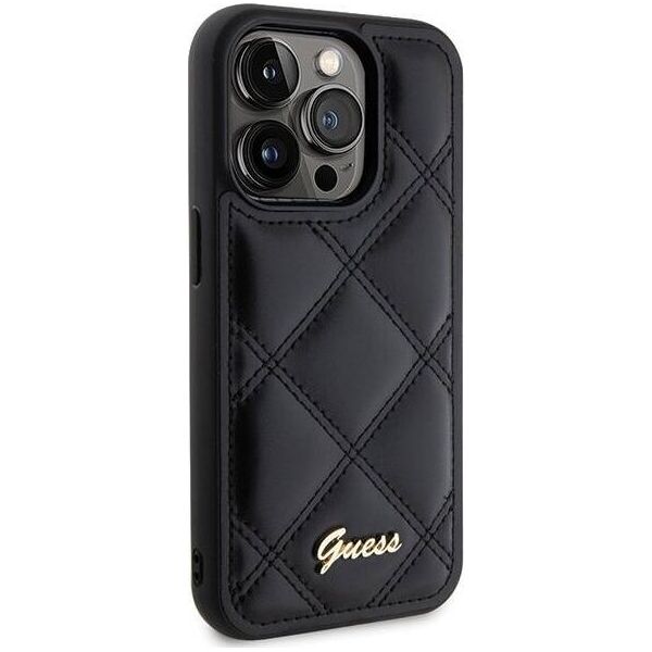 Guess Guess GUHCP15LPSQSQSK iPhone 15 Pro 6.1" czarny/black hardcase Quilted Metal Logo 13295053 3666339149628
