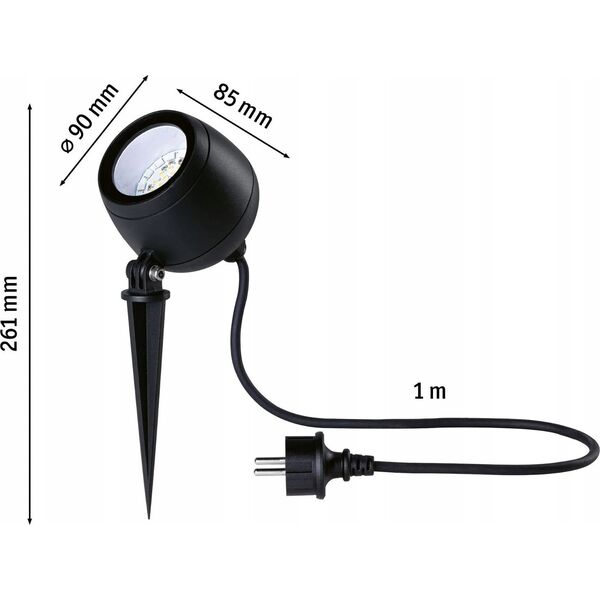 Naświetlacz Paulmann Reflektor ogrodowy KIKOLO LED 8W 20st. 500lm 3000K IP65 230V antracyt / aluminium 13295351 4000870947777