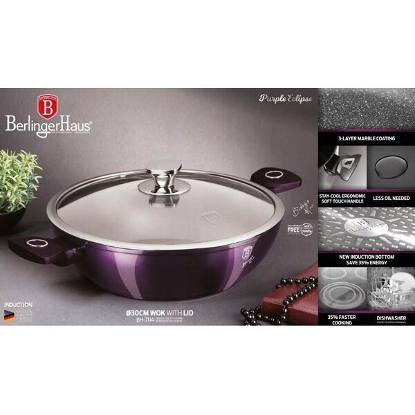Patelnia Berlinger Haus Wok Granitowy 30cm Berlinger Haus Bh-7114 Lumarko! 13296221 5999108435270