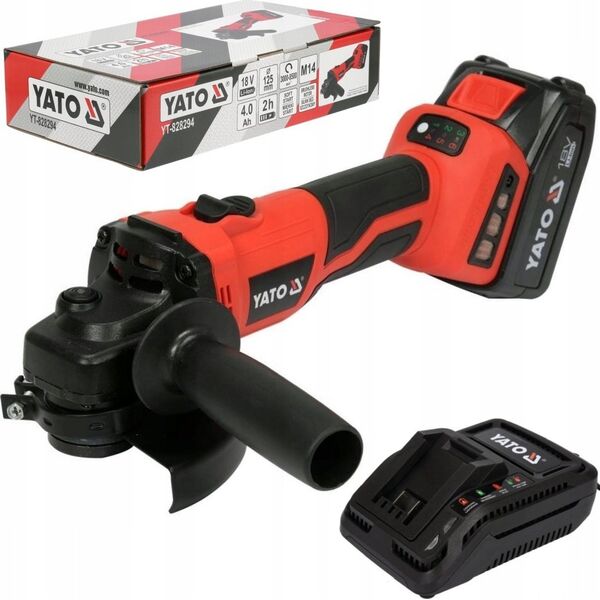 Szlifierka Yato SZLIFIERKA KÄTOWA 18V 125MM, BEZSZCZOTKOWA 1*4AH+ÅADOWARKA 13296603 5906083089800