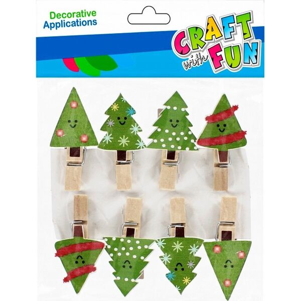 Craft with Fun OZDOBA BN KLAMERKI CHOINKA 8SZT CF PBH 12/288 13296739 5904335883374