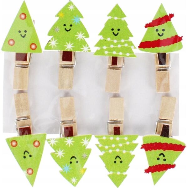 Craft with Fun OZDOBA BN KLAMERKI CHOINKA 8SZT CF PBH 12/288 13296739 5904335883374