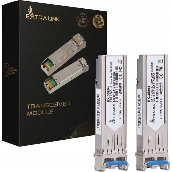 Moduł SFP ExtraLink EXTRALINK SFP 1.25G 1310NM 2KM SM DOM 2-PACK 13297654 5905090335894