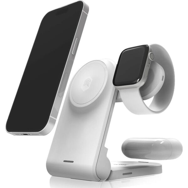 Ładowarka STM STM ChargeTree MAG - Mobilna ładowarka bezprzewodowa 3w1 z MagSafe (biały) 13297691 810046114025