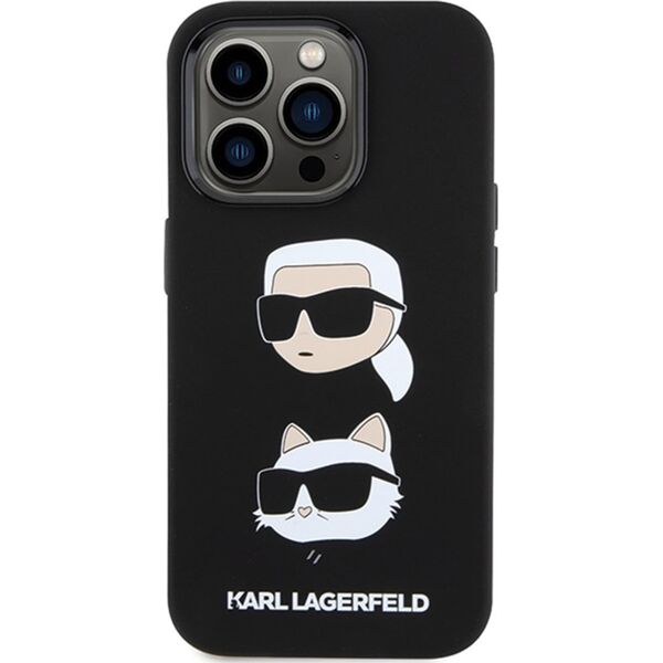 Karl Lagerfeld Karl Lagerfeld KLHCP15LSDHKCNK iPhone 15 Pro 6.1" czarny/black Silicone Karl&Choupette Head 13297835 3666339164812