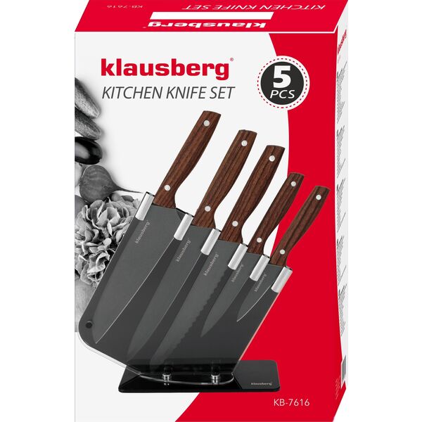 Klausberg ZESTAW 5 KUCHENNYCH NOŻY W STOJAKU KLAUSBERG KB-7616 13298301 5908287276161