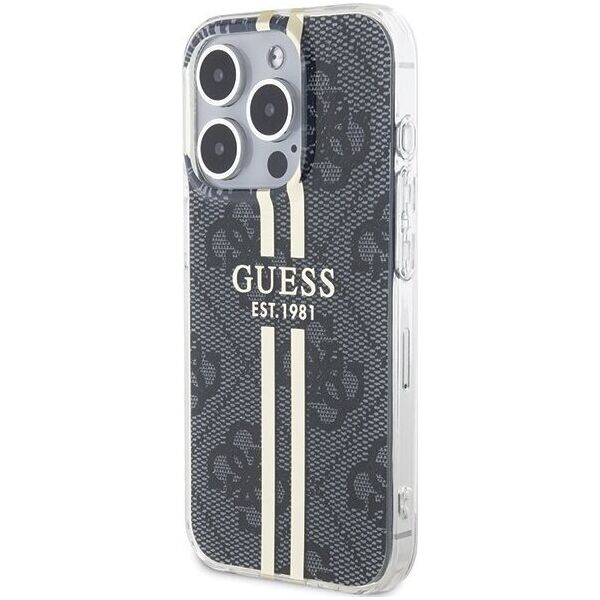 Guess Guess GUHCP15XH4PSEGK iPhone 15 Pro Max 6.7" czarny/black hardcase IML 4G Gold Stripe 13300753 3666339222710