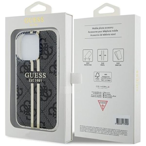 Guess Guess GUHCP15XH4PSEGK iPhone 15 Pro Max 6.7" czarny/black hardcase IML 4G Gold Stripe 13300753 3666339222710