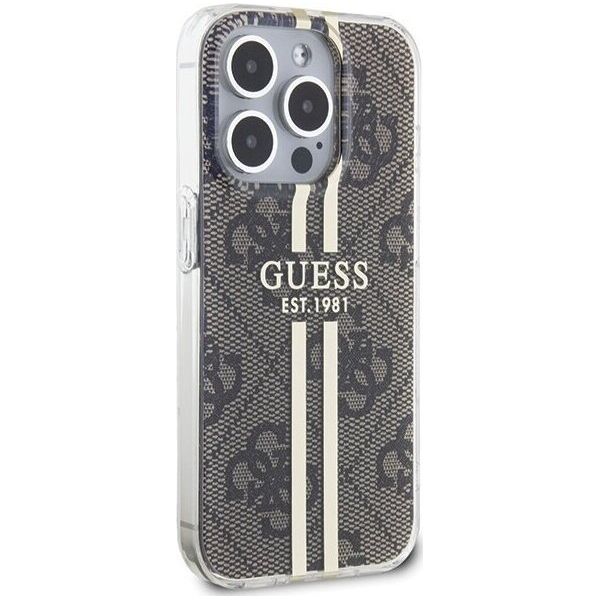 Guess Guess GUHCP15XH4PSEGW iPhone 15 Pro Max 6.7" brązowy/brown hardcase IML 4G Gold Stripe 13300755 3666339222857