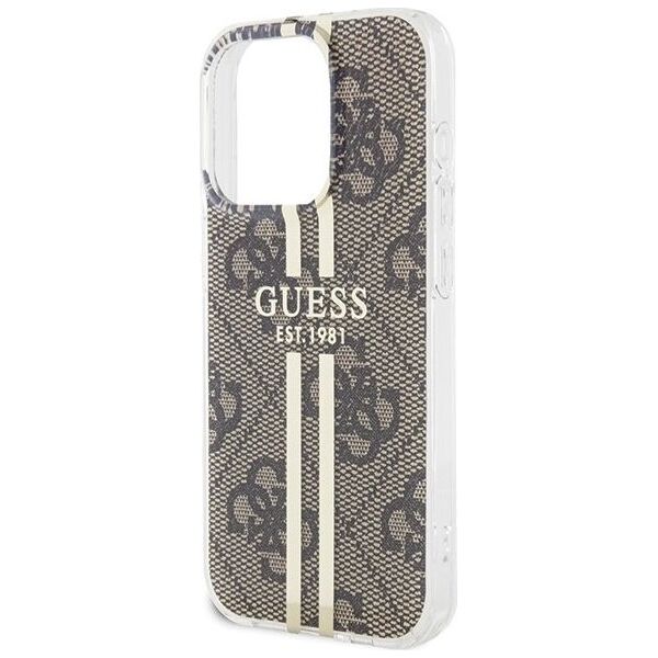 Guess Guess GUHCP15XH4PSEGW iPhone 15 Pro Max 6.7" brązowy/brown hardcase IML 4G Gold Stripe 13300755 3666339222857