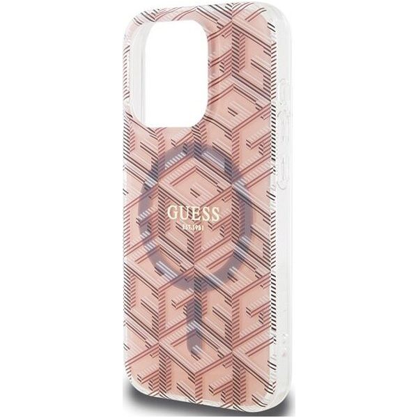 Guess Guess GUHMP15LHGCUSTGP iPhone 15 Pro 6.1" różowy/pink hardcase IML GCube MagSafe 13300774 3666339222000