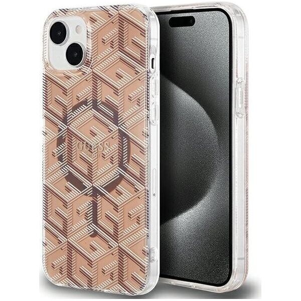 Guess Guess GUHMP15SHGCUSTGW iPhone 15 / 14 / 13 6.1" brązowy/brown hardcase IML GCube MagSafe 13300788 3666339222123