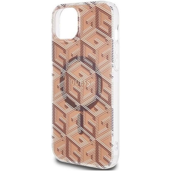Guess Guess GUHMP15SHGCUSTGW iPhone 15 / 14 / 13 6.1" brązowy/brown hardcase IML GCube MagSafe 13300788 3666339222123