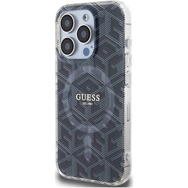 Guess Guess GUHMP15XHGCUSTGK iPhone 15 Pro Max 6.7" czarny/black hardcase IML GCube MagSafe 13300792 3666339221874