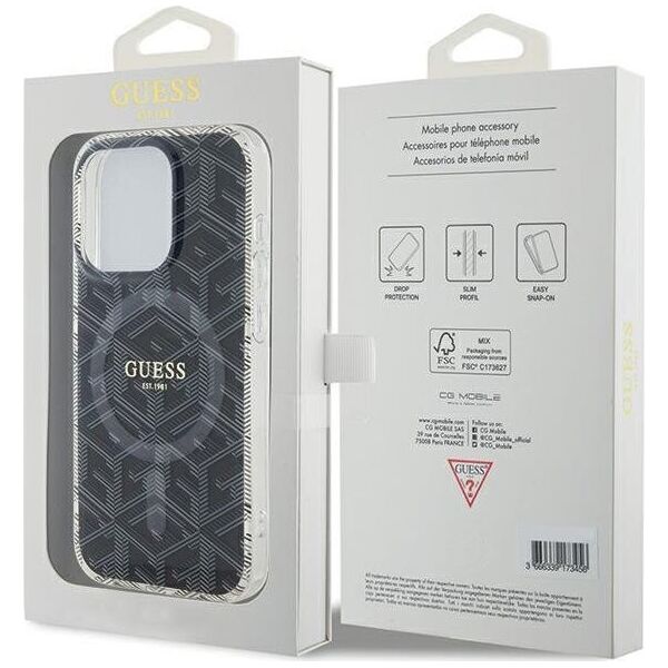Guess Guess GUHMP15XHGCUSTGK iPhone 15 Pro Max 6.7" czarny/black hardcase IML GCube MagSafe 13300792 3666339221874