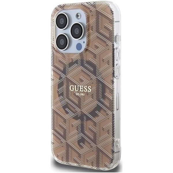 Guess Guess GUHMP15LHGCUSTGW iPhone 15 Pro 6.1" brązowy/brown hardcase IML GCube MagSafe 13300795 3666339222147