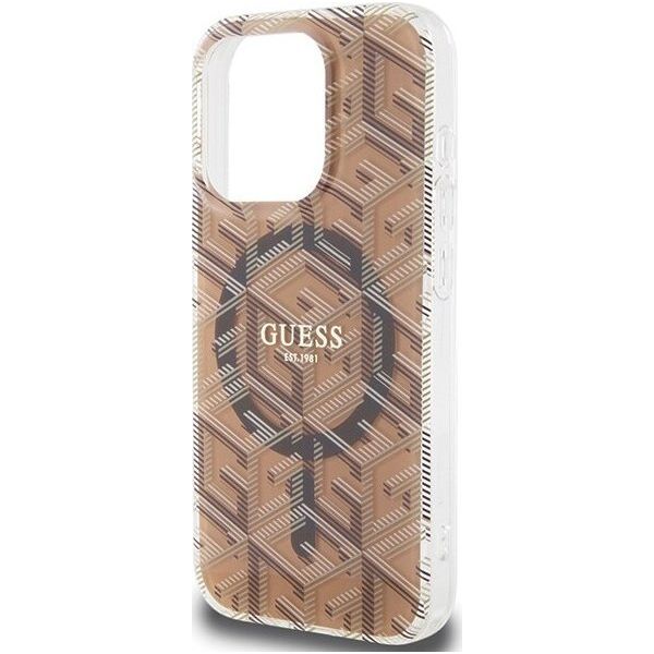 Guess Guess GUHMP15LHGCUSTGW iPhone 15 Pro 6.1" brązowy/brown hardcase IML GCube MagSafe 13300795 3666339222147