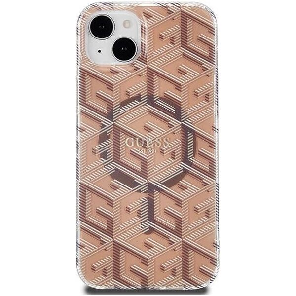 Guess GUESS GUHMP15MHGCUSTGW IPHONE 15 PLUS / 14 PLUS 6.7" BRĄZOWY/BROWN HARDCASE IML GCUBE MAGSAFE standard 13303437 3666339222130