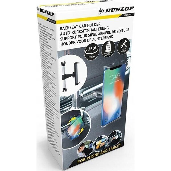 Dunlop Dunlop - Uchwyt samochodowy na zagłówek na smartfon / tablet 12-21 cm 13304918 8711252268200