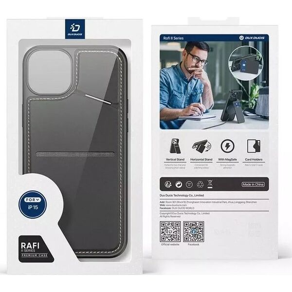 Dux Ducis Etui DUX DUCIS Rafi II Mag - etui back cover z podstawką kompatybilne z MagSafe do iPhone 15 13305050 6934913021378