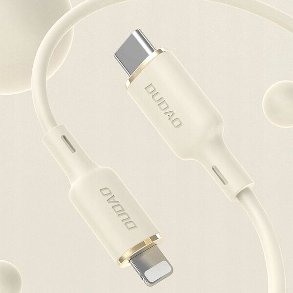 Dudao Kabel 3w1 Dudao L7SE USB-C / USB-C, Lightning, microUSB 66W 1.2m beżowy 13305231 6976625331055