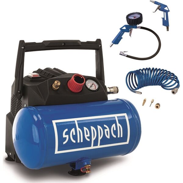 Sprężarka Scheppach Kompresor Scheppach HC06 6 L + zestaw akcesoriów 13305893 4046664174431