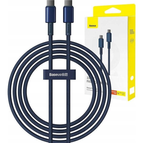 Kabel USB Baseus USB-C - USB-C 2 m Niebieski (P10319800321-04) 13307585 6932172655532