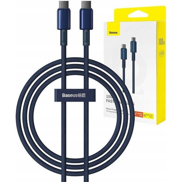 Kabel USB Baseus USB-C - USB-C 1 m Niebieski (BSU4879) 13307866 6932172655594