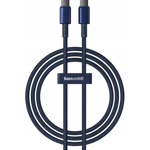Kabel USB Baseus USB-C - USB-C 1 m Niebieski (BSU4879) 13307866 6932172655594