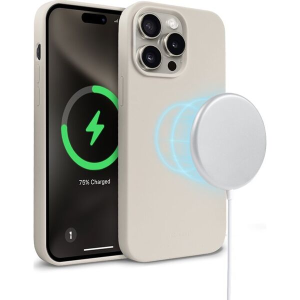 Crong Etui Crong Color Cover Magnetic Apple iPhone 15 Pro Max MagSafe kamienny beż 13316246 5904310704533
