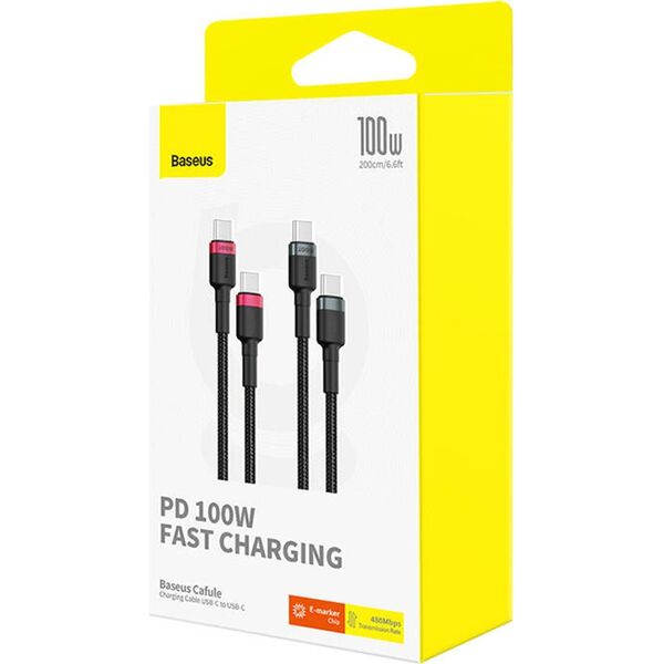 Kabel USB Baseus Kabel Baseus Cafule USB-C / USB-C 100W 2m [2 PACK] 13316815 6932172657444