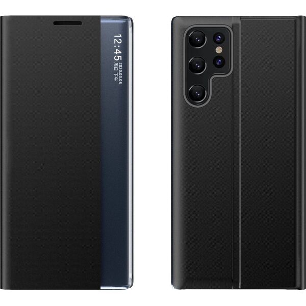 Hurtel Etui New Sleep View Case do Samsung S24 Ultra z klapką - czarne 13319711 9145576284360