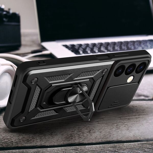 Hurtel Etui z osłoną na aparat do Samsung Galaxy S24 Hybrid Armor Camshield czarne Etui z osłoną na aparat do Samsung Galaxy S24 Hybrid Armor Camshield czarne 13319815 9145576285060