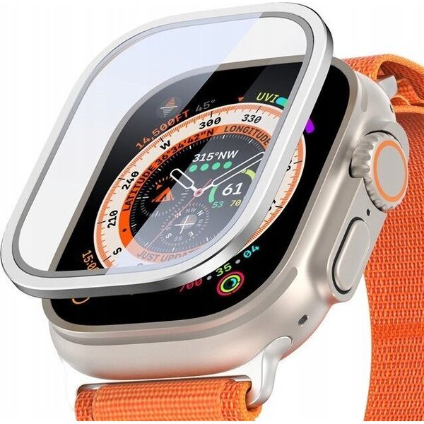 Dux Ducis DUX DUCIS szkło FLAS hartowane z ramką do Apple Watch Ultra / Ultra 2 49 mm srebrne 13320893 6934913025635