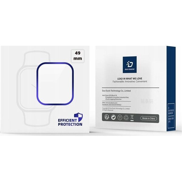 Dux Ducis DUX DUCIS szkło FLAS hartowane z ramką do Apple Watch Ultra / Ultra 2 49 mm srebrne 13320893 6934913025635
