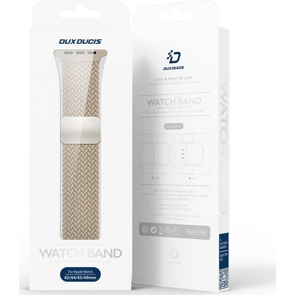 Dux Ducis DUX DUCIS pasek MIXTURE PRO pleciony do Apple Watch 42 / 44 / 45 / 49 mm beżowy 13321083 6934913022030