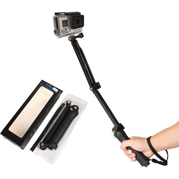 Hurtel 3w1 Uchwyt kijek Selfie stick statyw monopod do kamery GoPro 3w1 Uchwyt kijek Selfie stick statyw monopod do kamery GoPro 13321204 9145576282717