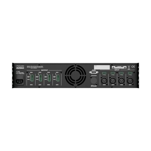 System przekazu sygnału AV Audac AUDAC PMQ480 Czterokanałowy wzmacniacz mocy z obsługą WaveDynamics™, 70 V/100 V 13332419 5414795041561