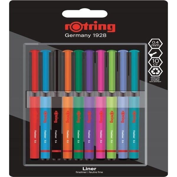 Rotring Rotring Fineliner-Feinfaserschreiber 0,4mm Fun Farben 4er Blister 13332660 3026981663314