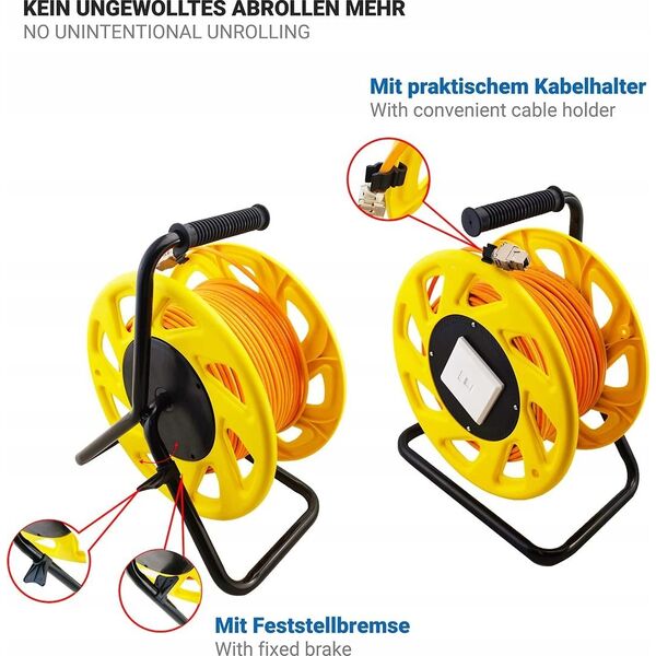 LogiLink LogiLink 500 MHz Netzwerkkabel auf Trommel,Cat6A 60M,orange 13333233 4052792039856