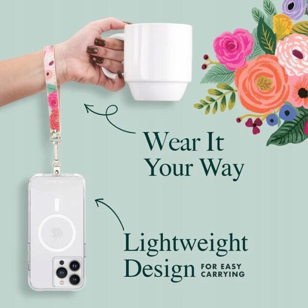 Rifle Paper Rifle Paper Phone Wristlet - Uniwersalna smyczka do telefonu (Garden Party Blush) 13335093 840171723892