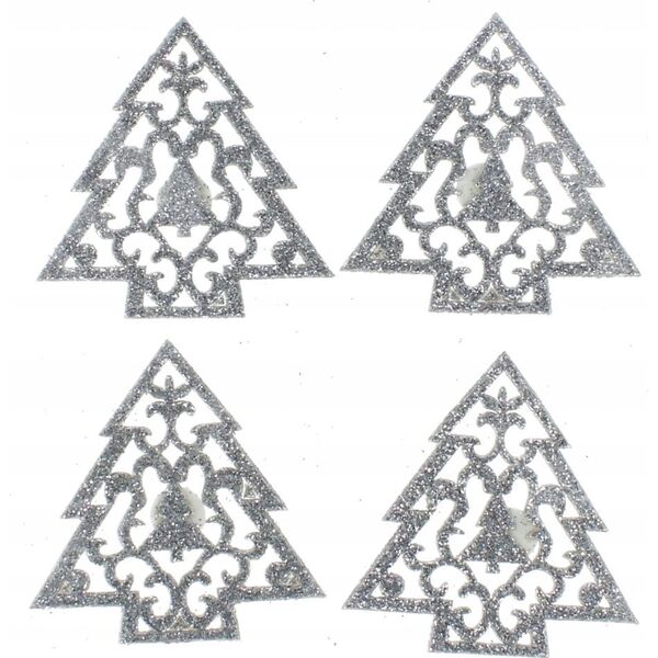 Craft with Fun OZDOBA BN NAKLEJKI CHOINKA BROK SREB 4SZT 12/144 13336627 5904335884289