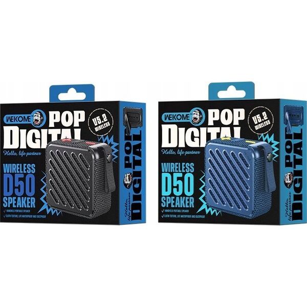 Głośnik Wekome WEKOME D50 Pop Digital Series - Przenośny bezprzewodowy głośnik Bluetooth V5.2 (Czarny) 13337001 6941027644812